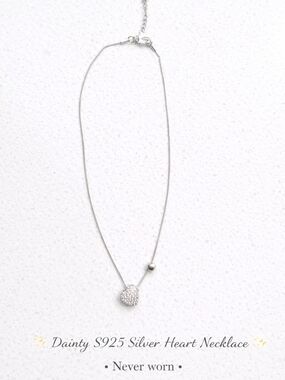 Dainty S925 Sterling Silver Heart Necklace